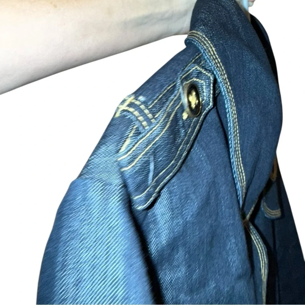 Baccini Denim Tie Waist Trench Coat XL - Picture 12 of 15